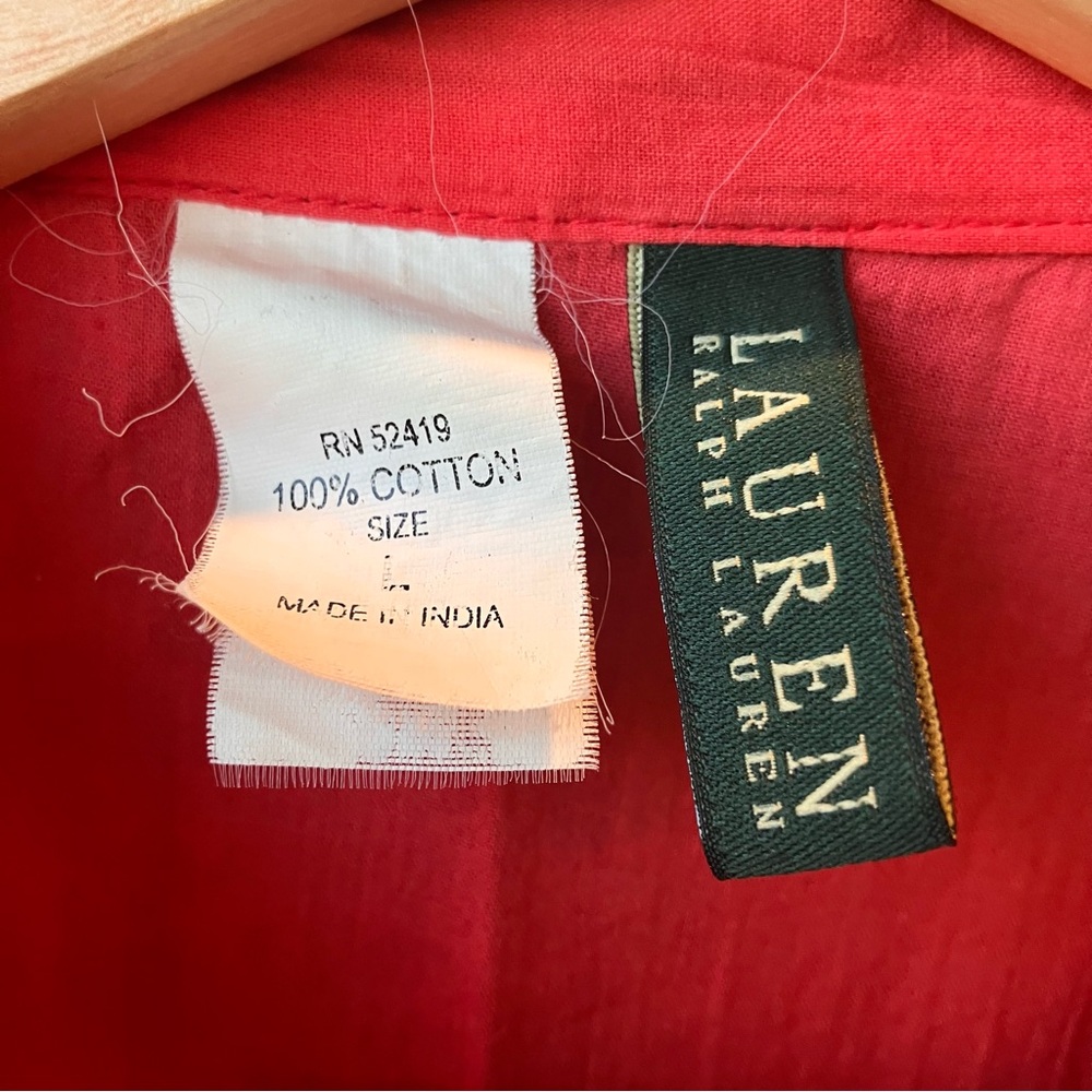 Lauren Ralph Lauren Red Pink Dress Coverup Women Lightweight Beach Size Large - Picture 6 of 11